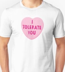 I Tolerate You Valentine's Day Heart Candy Slim Fit T-Shirt