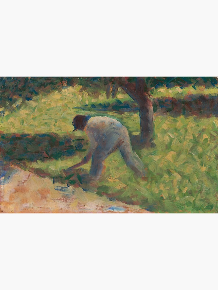 Peasant with a Hoe Oil Painting by Georges Seurat by podartist