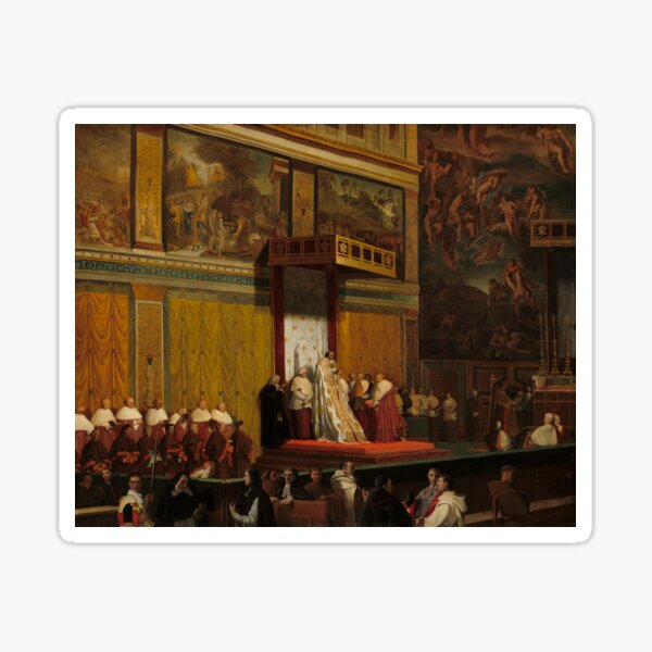 Pope Pius VII in the Sistine Chapel Oil Painting by Jean-Auguste-Dominique Ingres Sticker