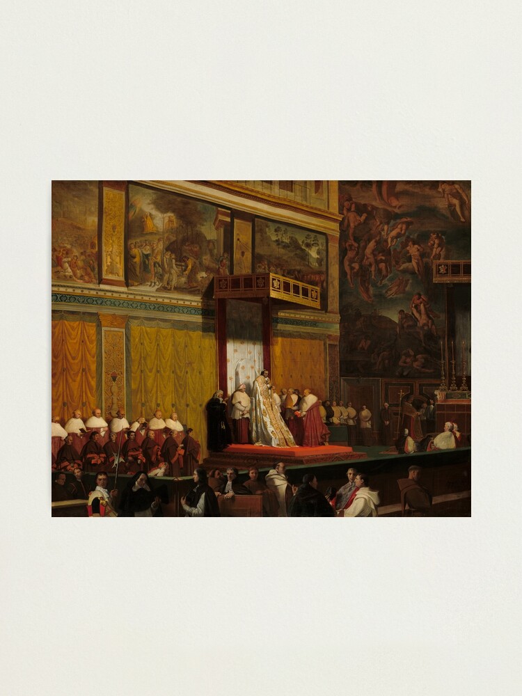 Alternate view of Pope Pius VII in the Sistine Chapel Oil Painting by Jean-Auguste-Dominique Ingres Photographic Print