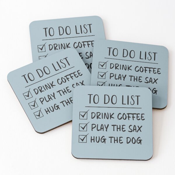 Item preview, Drink Coffee, Play The Sax & Hug The Dog - To Do List designed and sold by Primroaddesigns.