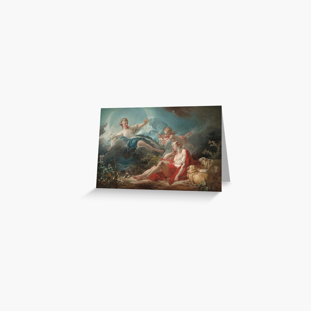 Diana and Endymion Oil Painting by Jean-Honoré Fragonard Greeting Card
