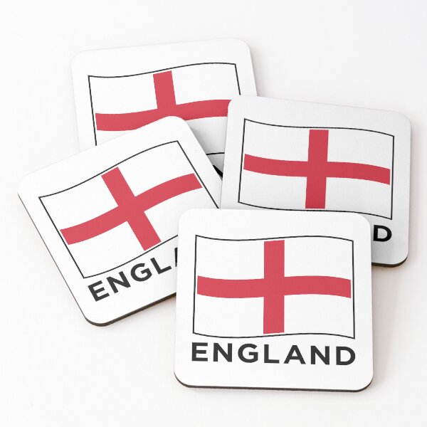 Item preview, England Wave Flag (Text Under on White) designed and sold by STUDIO-72.