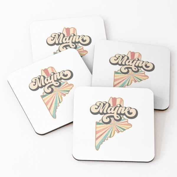 Item preview, Maine Fan Retro State, Vintage Groovy Maine Map, Distressed America Gift designed and sold by Cátia Lima.