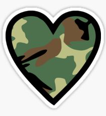 Camo Heart F Sticker