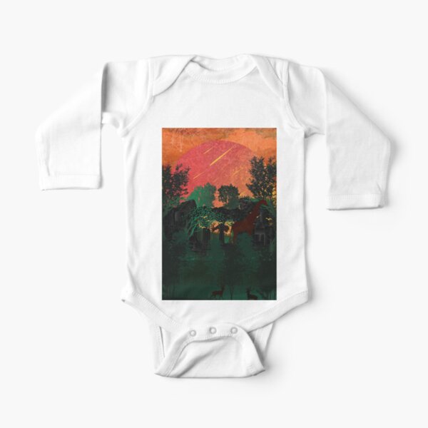 dense forest home to all wild animals Long Sleeve Baby One-Piece