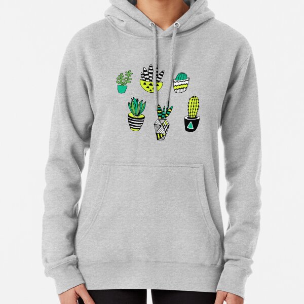 Modern cactus illustration Pullover Hoodie