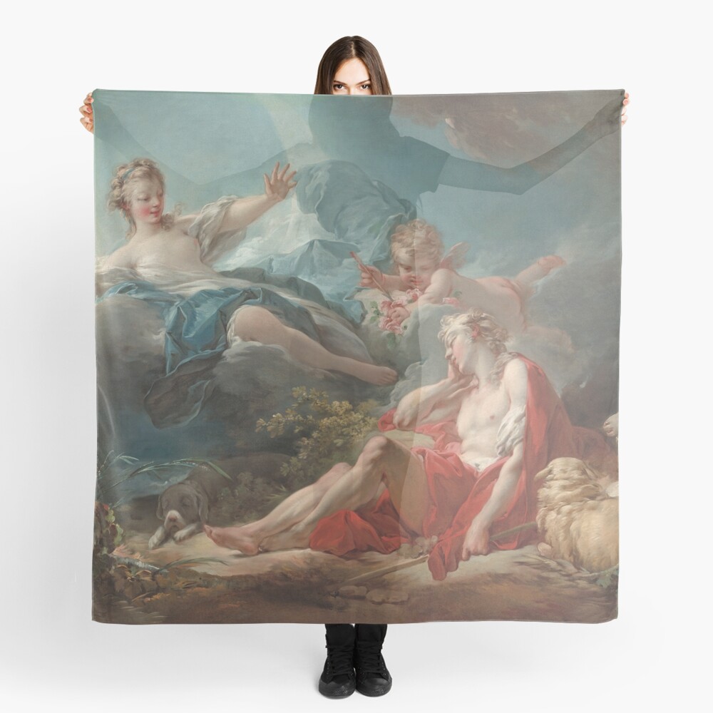 Diana and Endymion Oil Painting by Jean-Honoré Fragonard Scarf