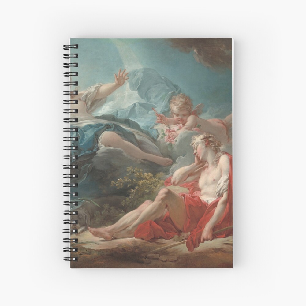 Diana and Endymion Oil Painting by Jean-Honoré Fragonard Spiral Notebook
