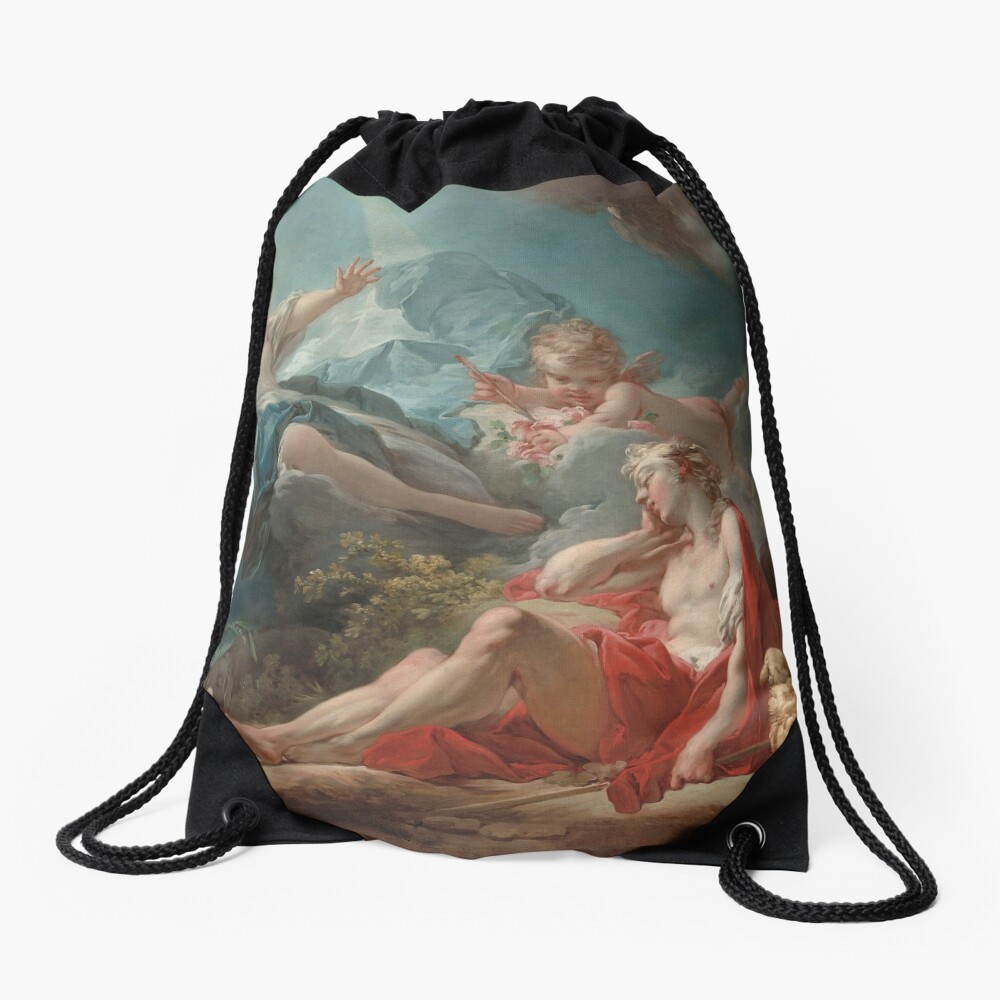Diana and Endymion Oil Painting by Jean-Honoré Fragonard Drawstring Bag