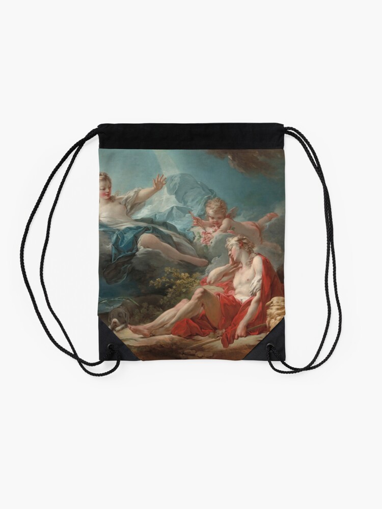 Alternate view of Diana and Endymion Oil Painting by Jean-Honoré Fragonard Drawstring Bag