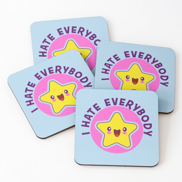 Item preview, I Hate Everybody paradoxical happy sad star designed and sold by incurablehippie.