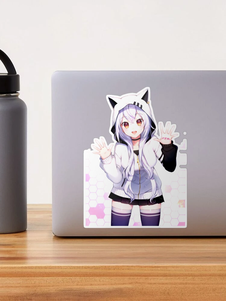 Anime girl hugging a cat Sticker – VulgrCo