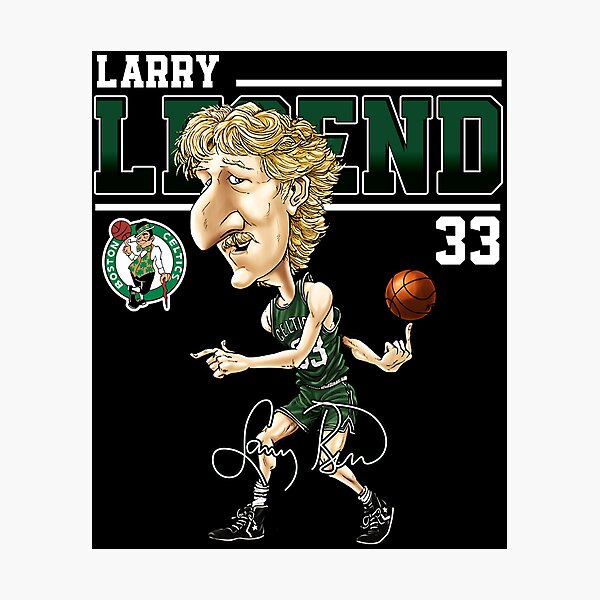Lámina fotográfica «Larry Bird Legend Baloncesto Air Bird Signature