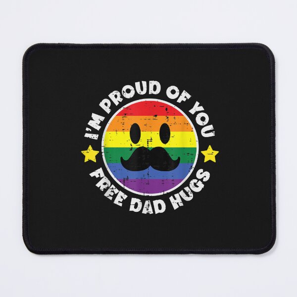 Item preview, Proud Of You Free Dad Hugs Funny Gay Pride Ally LGBTQ Men T-Shirt designed and sold by Lansdown-Lohia.