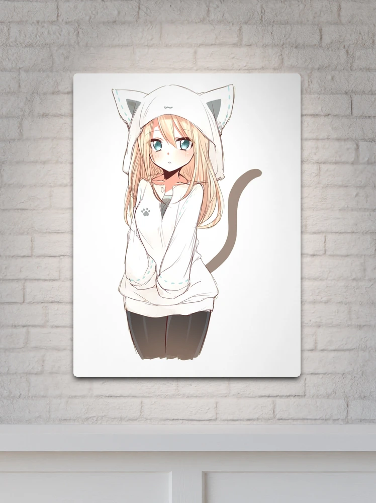 Neko Waifu Anime Cat Girl ' Poster, picture, metal print, paint by  AestheticAlex