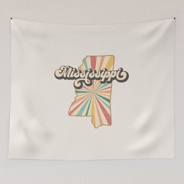 Item preview, Mississippi Fan Retro State, Vintage Groovy Mississippi Map, Distressed America Gift designed and sold by Cátia Lima.