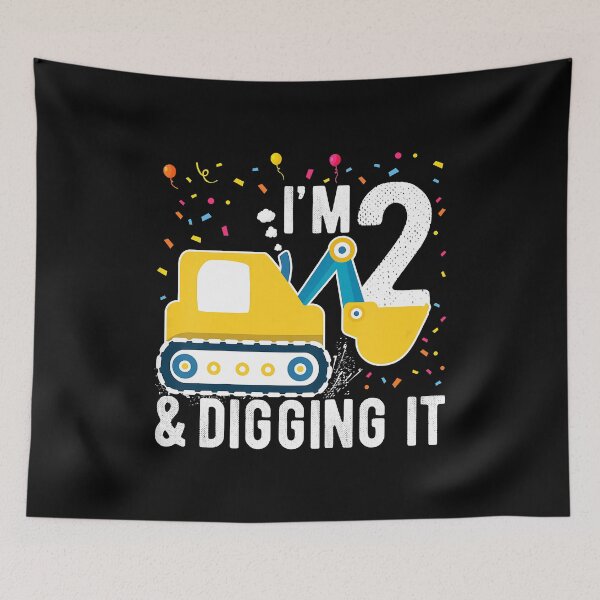 Item preview, I'm 2 And Digging It 2nd Birthday Boy 2 Year Old Construction Truck Excavator designed and sold by MalloWilli.