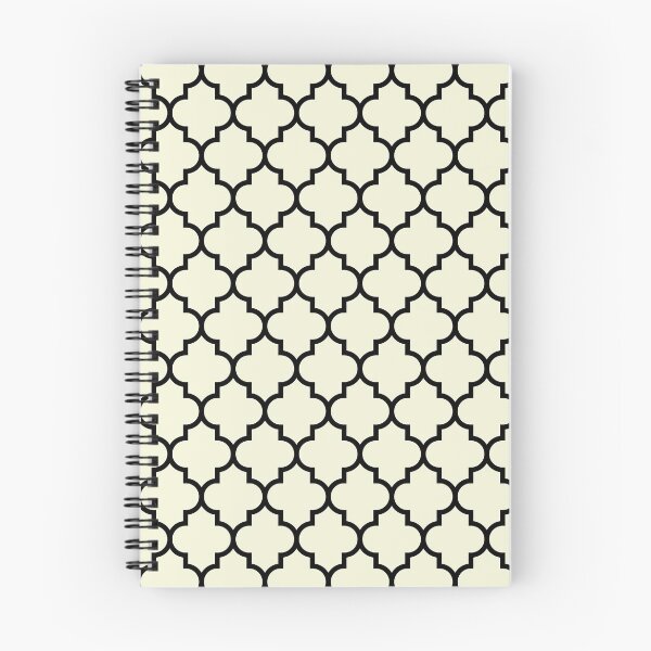 Item preview, Beige Background Black Quatrefoil Pattern designed and sold by rewstudio.