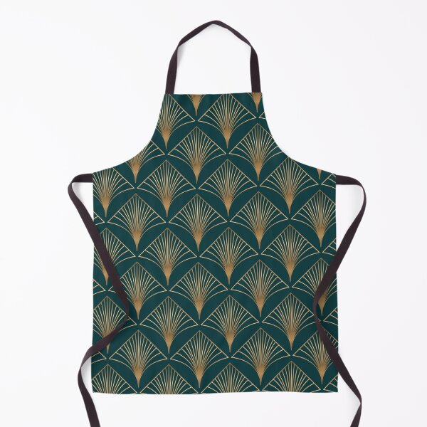 Item preview, Art Deco Geometric Gold  Black Pattern On Dark Green designed and sold by Vic Torys ☆.