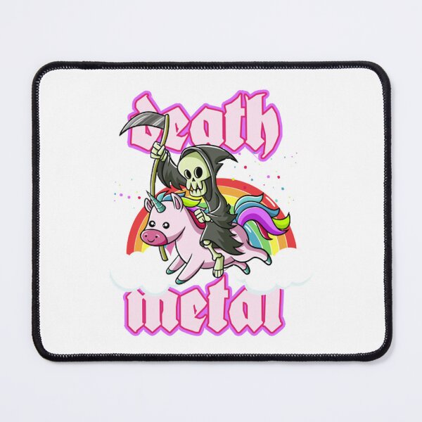 Item preview, Cute Grim Reaper Rides Unicorn Death Metal Rocker Go To Hell designed and sold by jennifer1el8527.