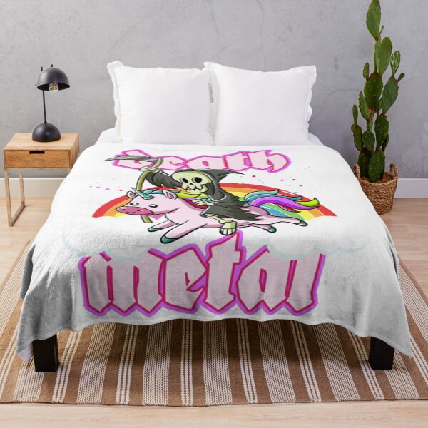 Item preview, Cute Grim Reaper Rides Unicorn Death Metal Rocker Go To Hell designed and sold by jennifer1el8527.