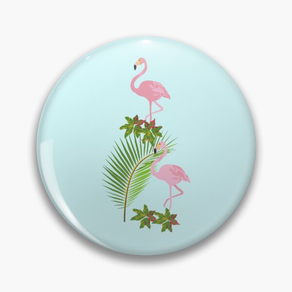 Item preview, Flamingo and palm leaves designed and sold by LukjanovArt.
