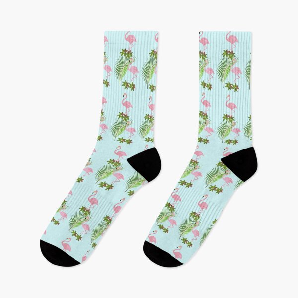 Item preview, Flamingo and palm leaves designed and sold by LukjanovArt.