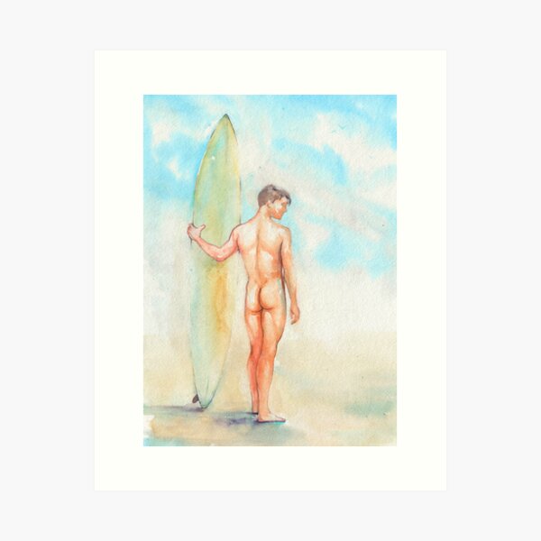 Item preview, The surfer. Watercolor painting designed and sold by Alexander Green.