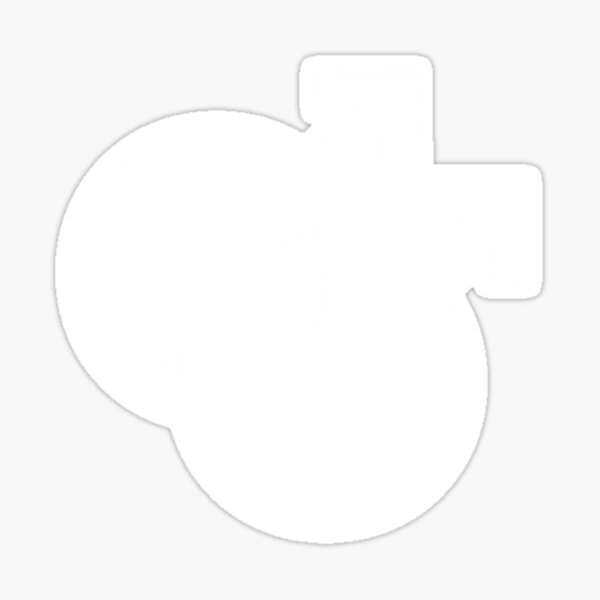 mlm, interlocking symbols in white Sticker