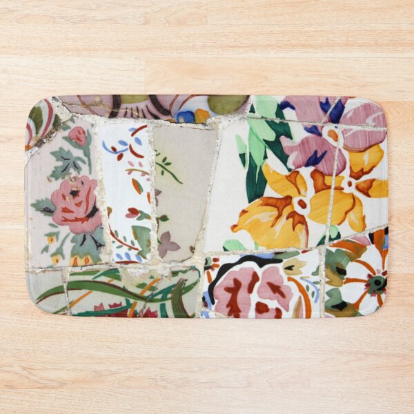 Item preview, Gaudi Tile Barcelona Architecture Building white and yellow mosaic designed and sold by BlankaDesigns.