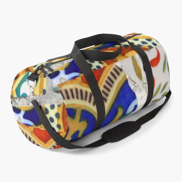 Item preview, Gaudi Tile Barcelona Architecture blue and orange mosaic flowers designed and sold by BlankaDesigns.