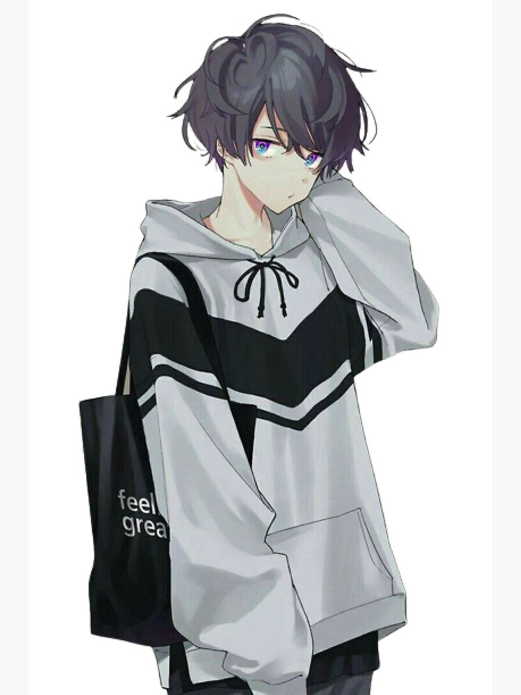 anime, boy, white sweatshirt , short hair, brow hair, not nswk, ... -  Arthub.ai