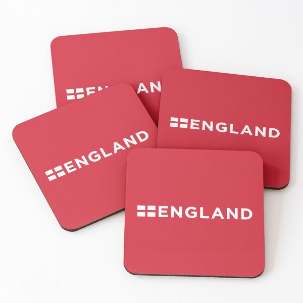 Item preview, England with Small Flag (White Text on Red) designed and sold by STUDIO-72.