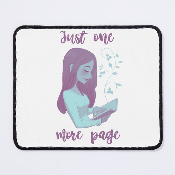 Item preview, Just one more page. Saying, girl with book designed and sold by Mirksaz-designs.