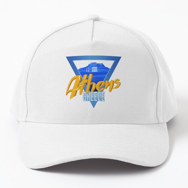 Athens Greece travel destination, graphics design logo. Parthenon of acropolis custom illustration T-shirt print Baseball Cap