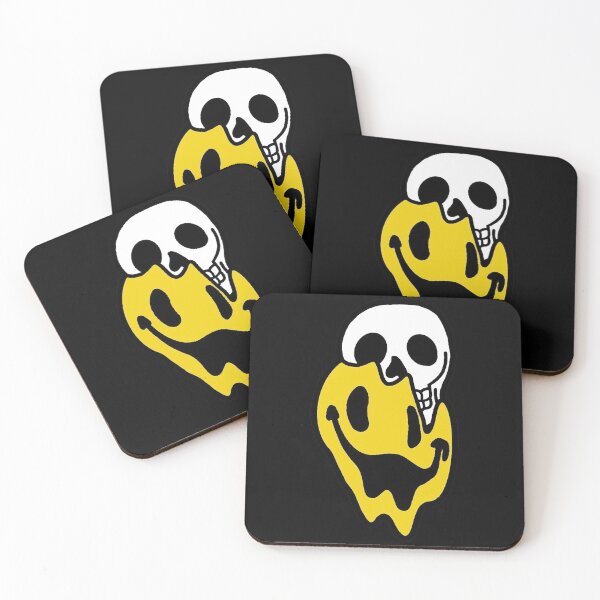 Item preview, Melting Skull Happy Drippy Trippy | Happy Face | Black designed and sold by HappyFaceCo.