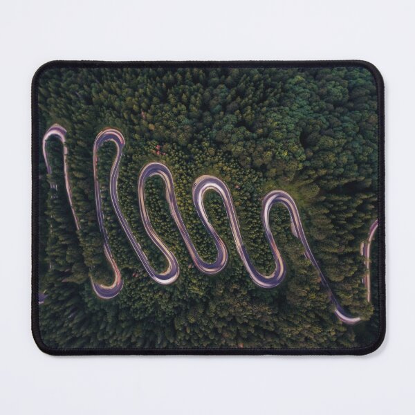 Item preview, Aerial top down view of curvy road in forest designed and sold by Chris-Thodd.