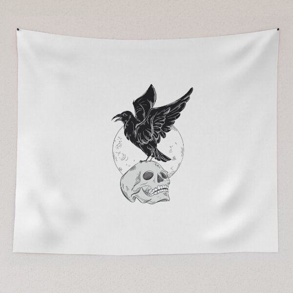 Item preview, black-raven-on-a-skull-t-shirt-design. designed and sold by JAMALSTORE92.