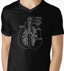 Die Lungen T-Shirt mit V-Ausschnitt