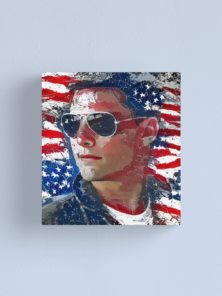 "Tom Cruise Maverick Top Gun Movie Artistic Portrait" Canvas Print for