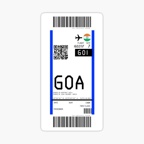 Goa Travel Stamp Car Bumper Sticker Decal 5" x 5" 