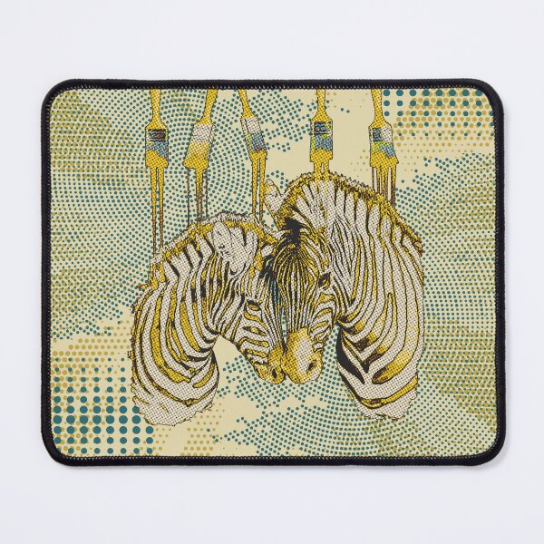 Item preview, Yellow zebras, Halftone, retro, vintage, typography pattern, paint fun, 80 s, 70 s designed and sold by Collagedream.