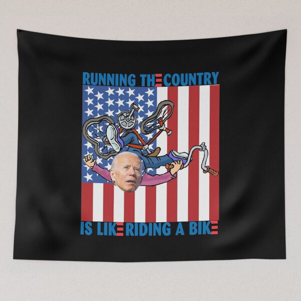 Item preview, Running The Country Is Like Riding A Bike US Flag designed and sold by adolfonewell04.