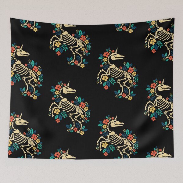 Item preview, Flowered unicorn skeleton designed and sold by NemiMakeit.