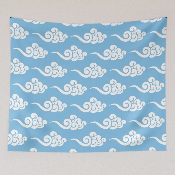 Item preview, Chinese Clouds Pattern on Blue Background designed and sold by Ayoub14.