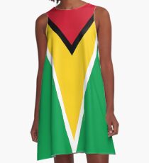GUYANA FLAGGE A-Linien Kleid