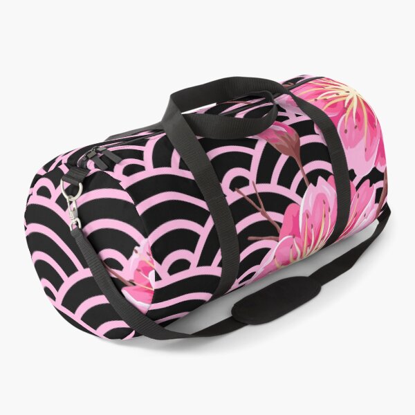 Item preview, Japanese Seigaiha Flower Pink and Black Pattern designed and sold by gani-75.