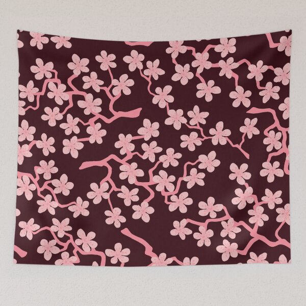 Item preview, Sakura pattern Japanese Blossom Flower Dark Pink designed and sold by gani-75.