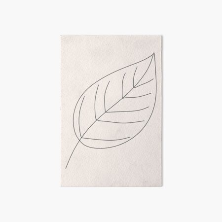 One Line art minimalist leaf Drawing - minimalist line floral drawing pencil art Art Board Print